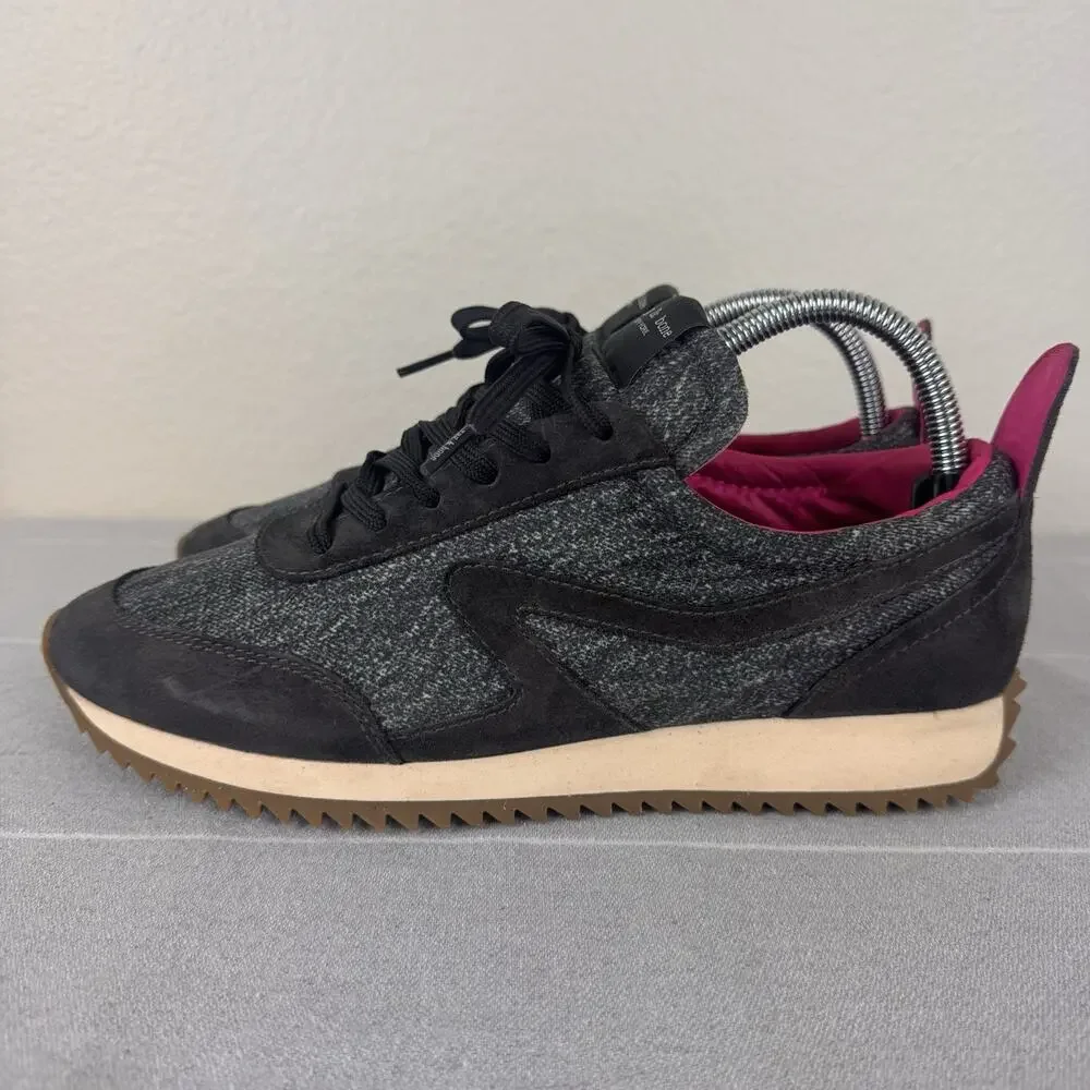 Rag & Bone Retro Runners Sporty Athletic Running Sneakers Grey Denim Pink 9 / 39